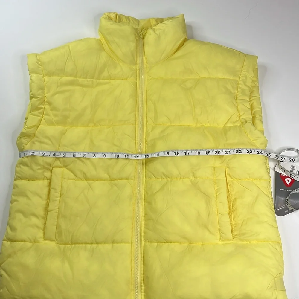 Neon Yellow Sleeveless Puffer Vest - Picture 9 of 10